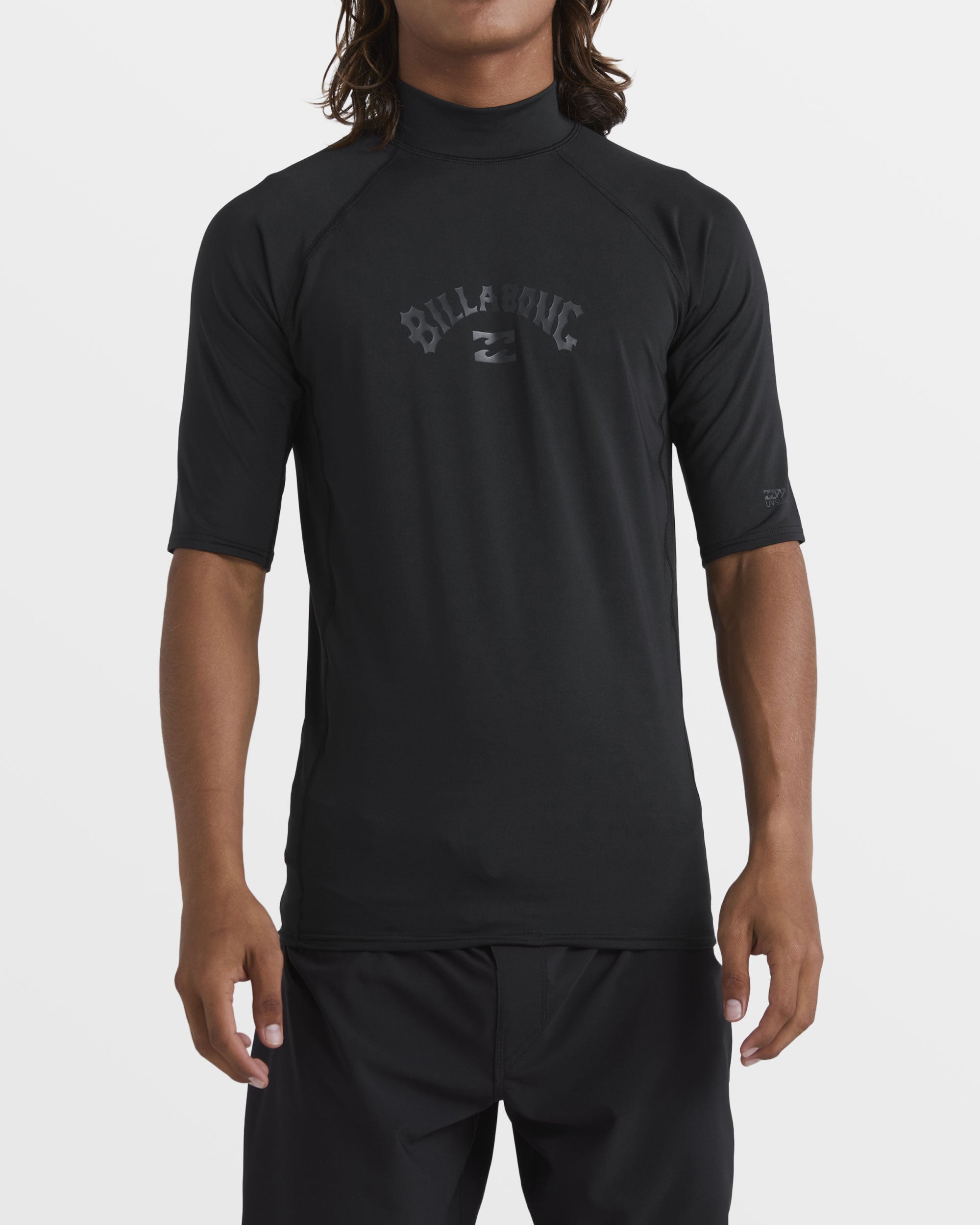 Black Arch Performance Rashguard - Short Sleeve UPF Shirt