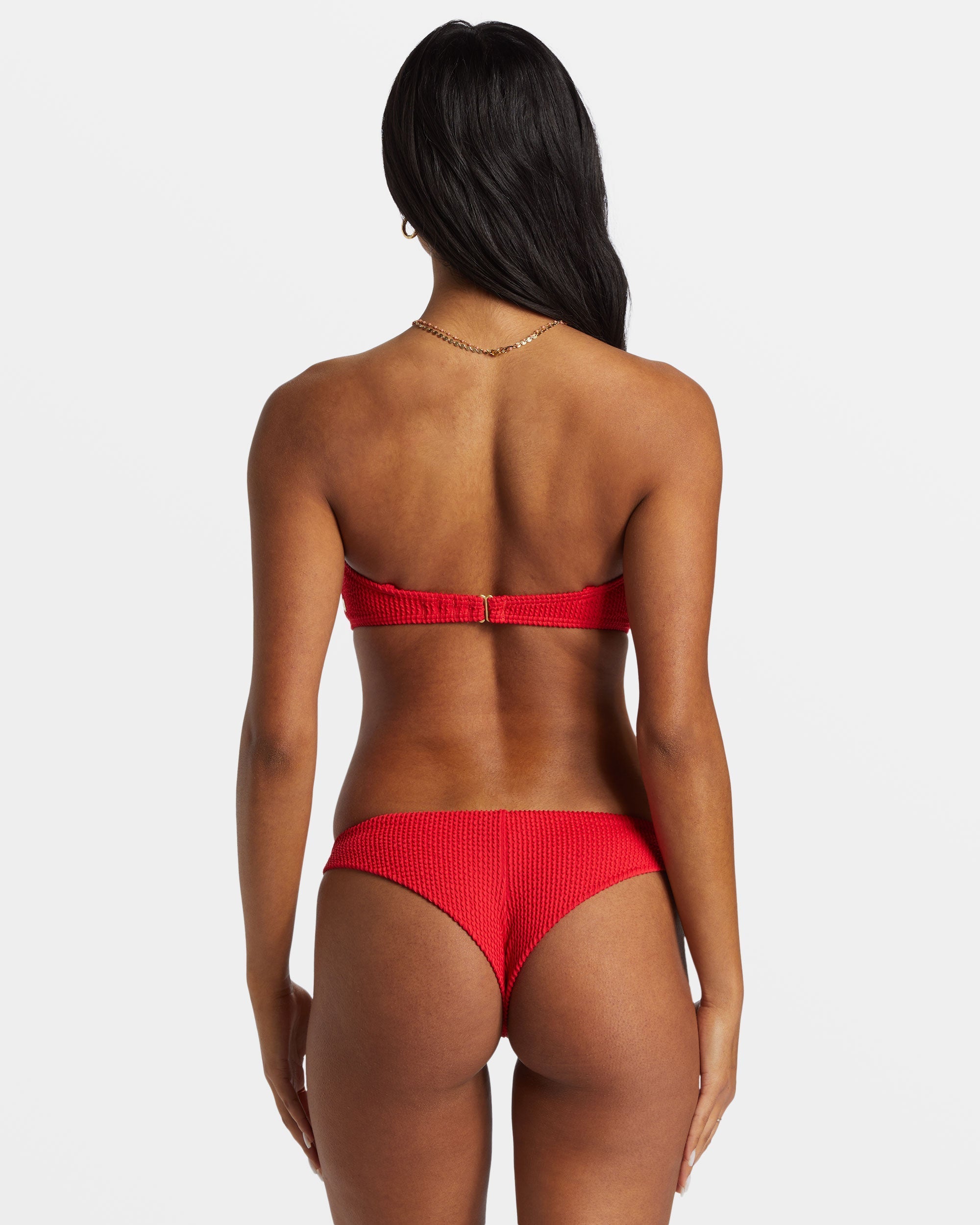 Fiesta Red High Tanga Bikini Bottoms for Summer