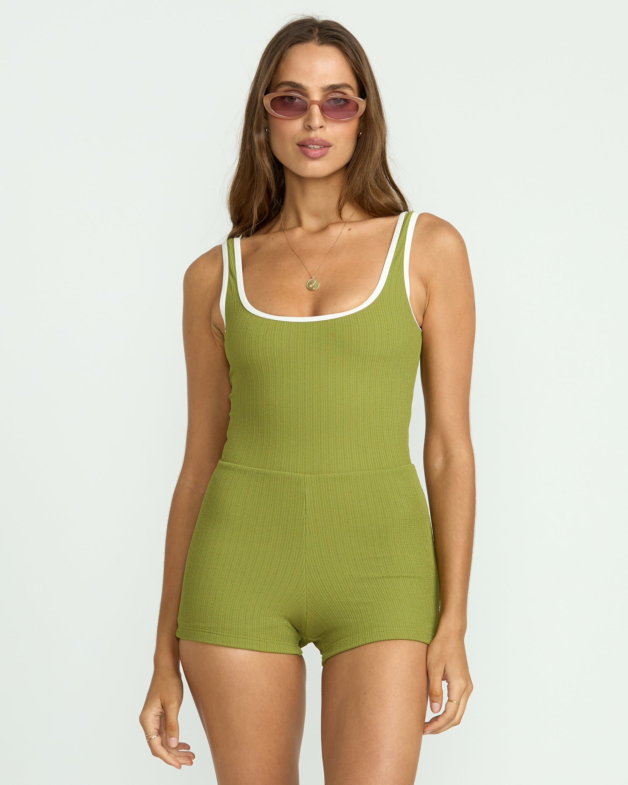 Retro Surf Suit in Ranger Green - Sunrays