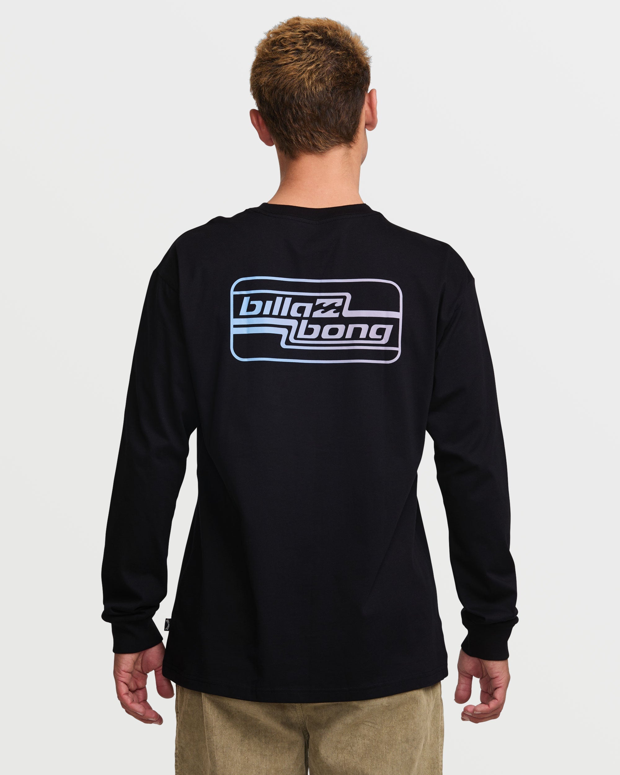 Black Walled Long Sleeve Regular Fit Tee